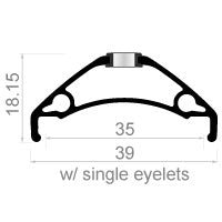 Velg Rodi TRYP 35 27.5 584 x 35C aluminium 32 gaats schijf - zwart