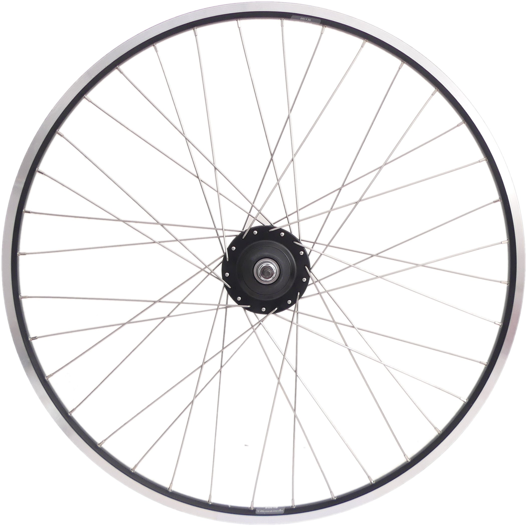 Achterwiel 28 nexus 8 rollerbrake naaf met zwarte velg en RVS spaken