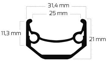 Ryde Velg Andra 40 27.5 650B 584 x 25C aluminium 36 gaats 14G zwart geslepen