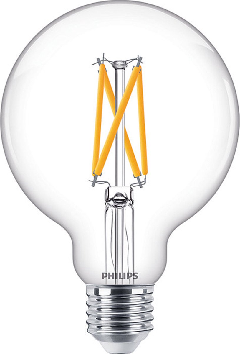 Philips led philips master value ledglobe e27 93mm filament helder 5.9w 806lm - 922-927 zeer warm wit | beste kleurweergave - dimbaar - vervangt 60w