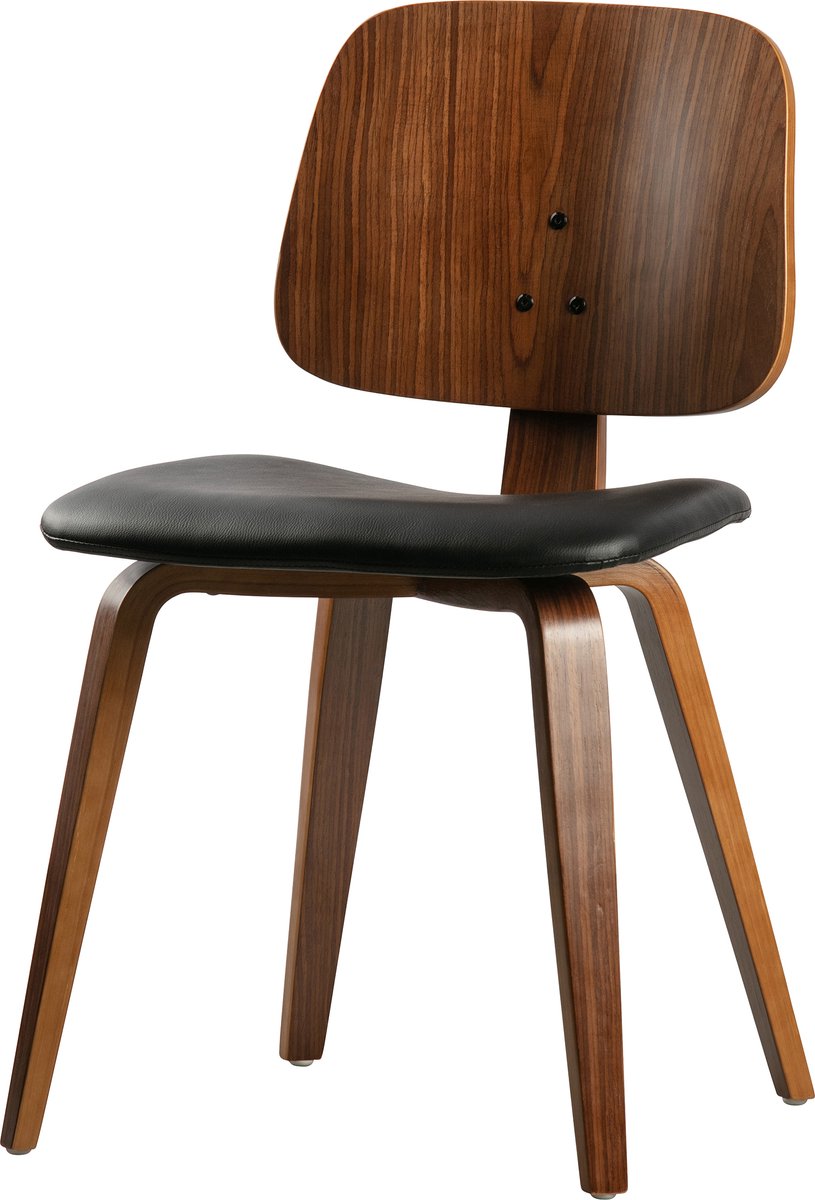 Vtwonen classic eetkamerstoel - notenhout - zwart walnoot - 81x48x50 cm