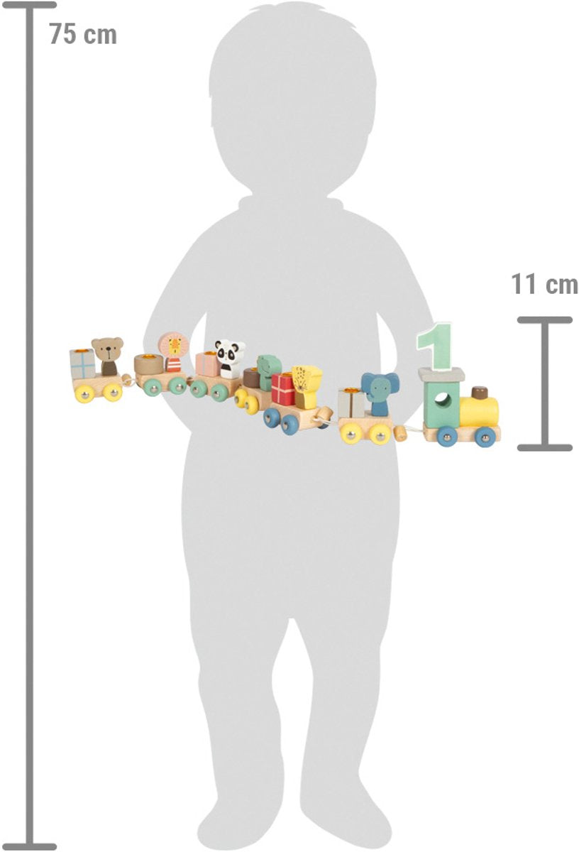Small foot - houten verjaardagstrein met dieren