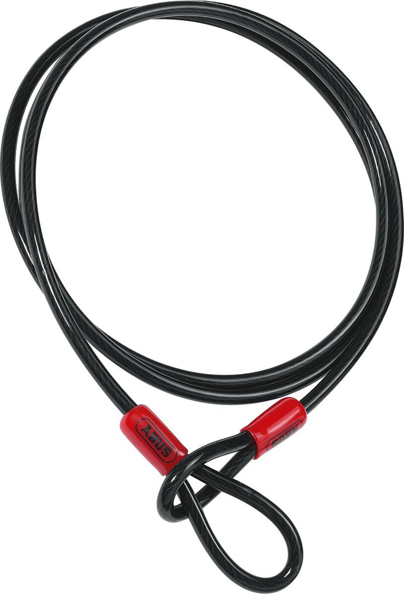 Abus -luskabel cobra 10 - staalkabel met kunststof omhulsel - beveiliging voor fiets- en motoraccessoires - 1,4 meter lang, 10 mm dik