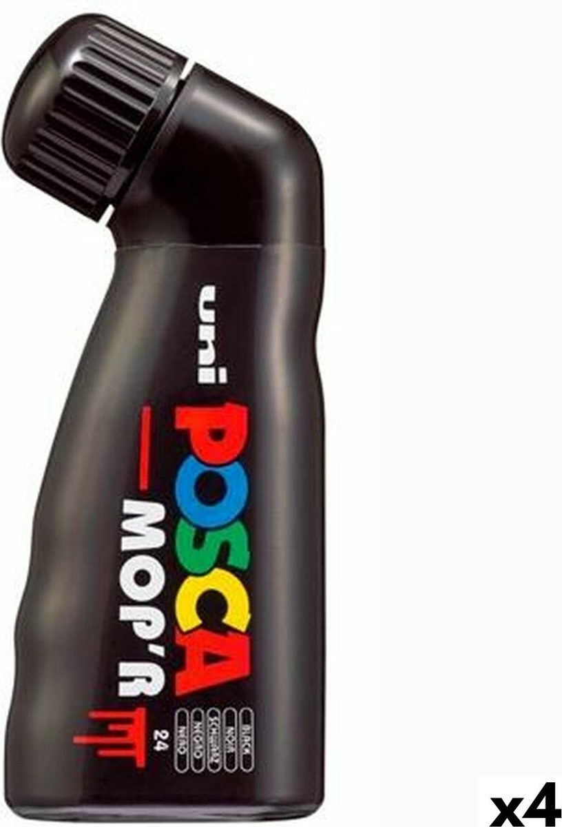 Merkloos sans marque markeerstift posca mop'r pc-22 zwart (4 stuks)
