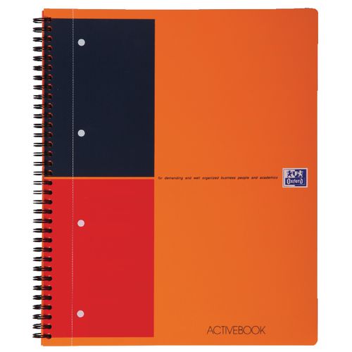 Activebook oxford pp 23,5x32,5cm oranje gelijnd 6mm 4-gaats