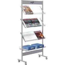 Folderhouder kerkmann metaal 73x160x31cm 12xdin a4 wieltjes