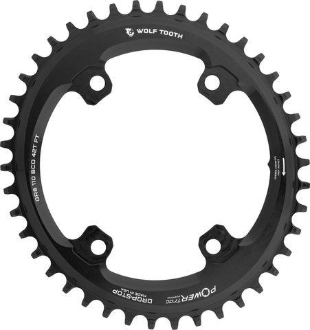Wolf tooth components elliptical 110 bcd asymmetric 4-arm chainring for shimano grx