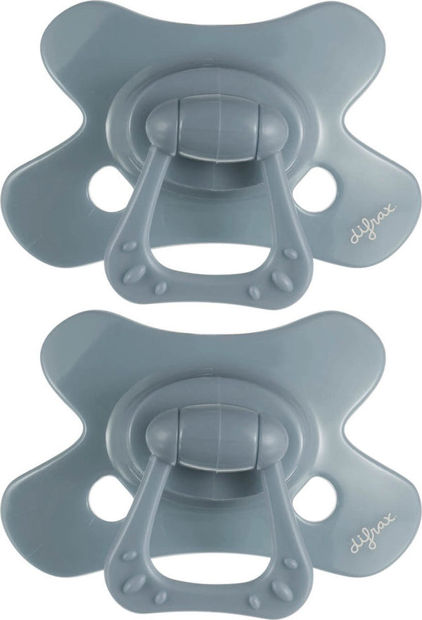 Difrax fopspeen natural - 6 tot 12 maanden - grijs - 2 stuks