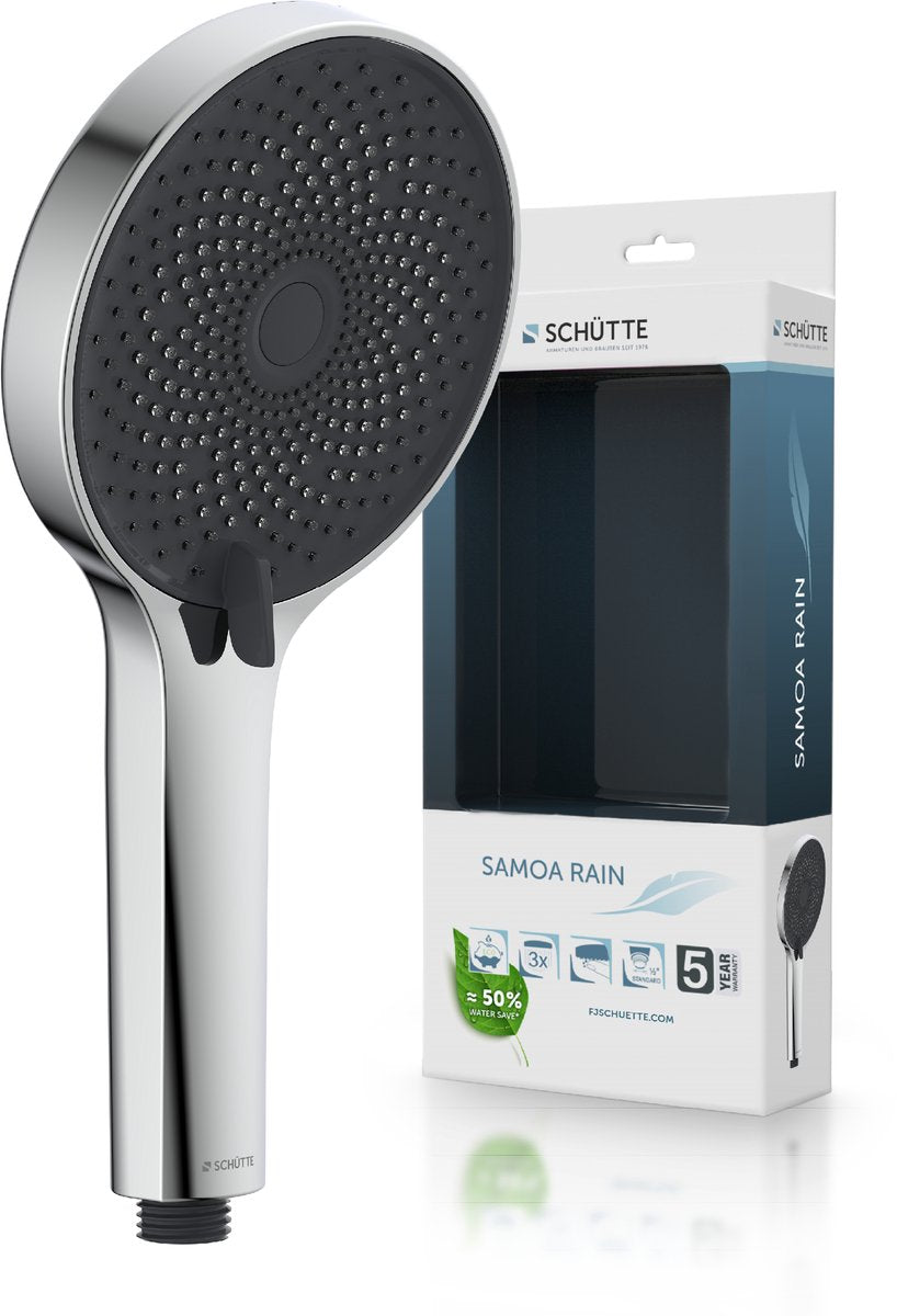 Schütte samoa rain handdouche - douchekop ø 13 cm -3 standen - chroom antraciet