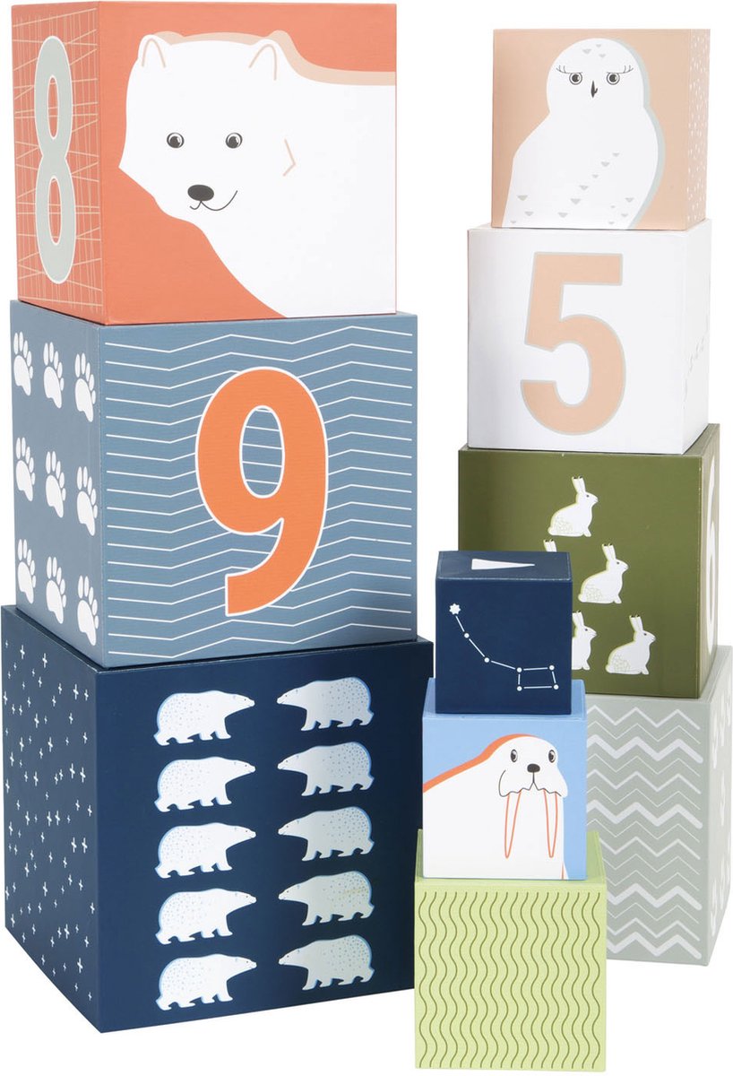 Small foot - Arctic cardboard stacking blocks, 10 pcs.