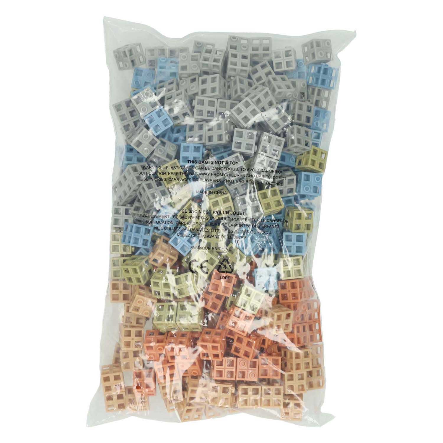 Koppelbare rasterblokjes natuurlijke kleuren - 300st.