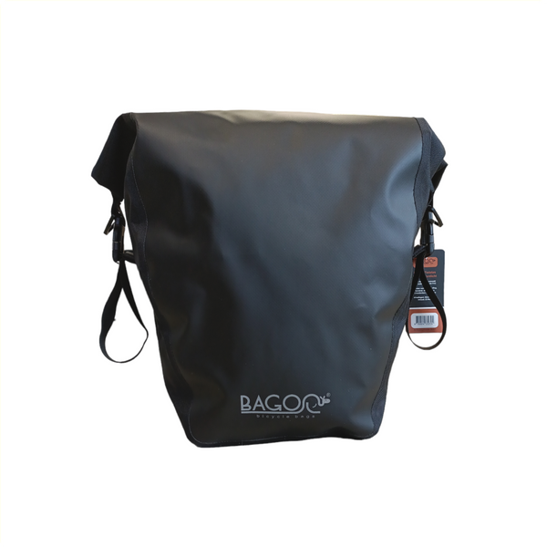 Bagoo single bike pannier bisonyl black. capacity 22 ltr