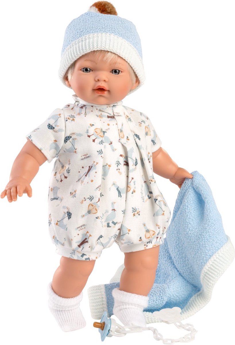 Llorens huilpop roberto blauw blank met geluid 33 cm