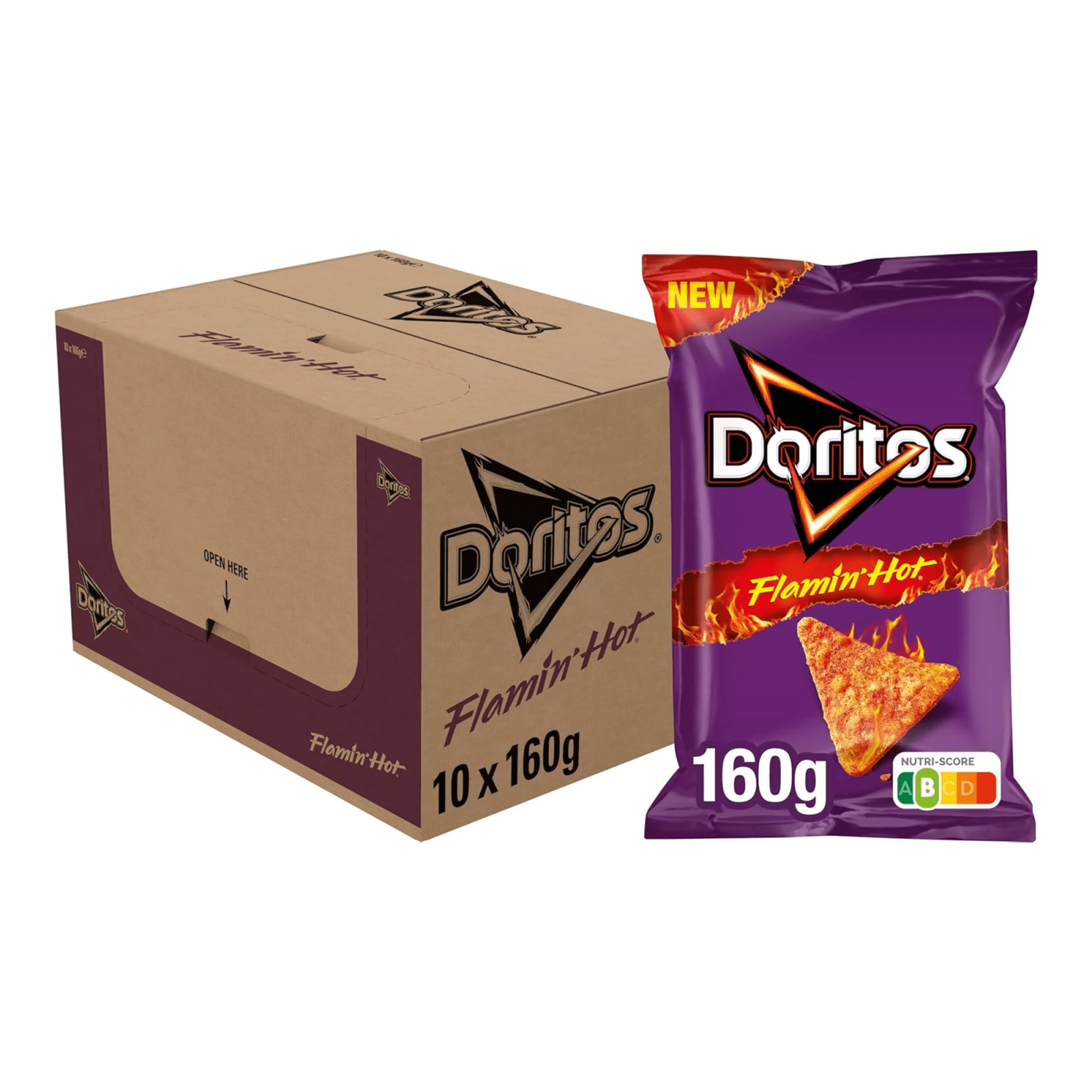 Doritos flamin hot - tortilla chips - 10 x 160 gram