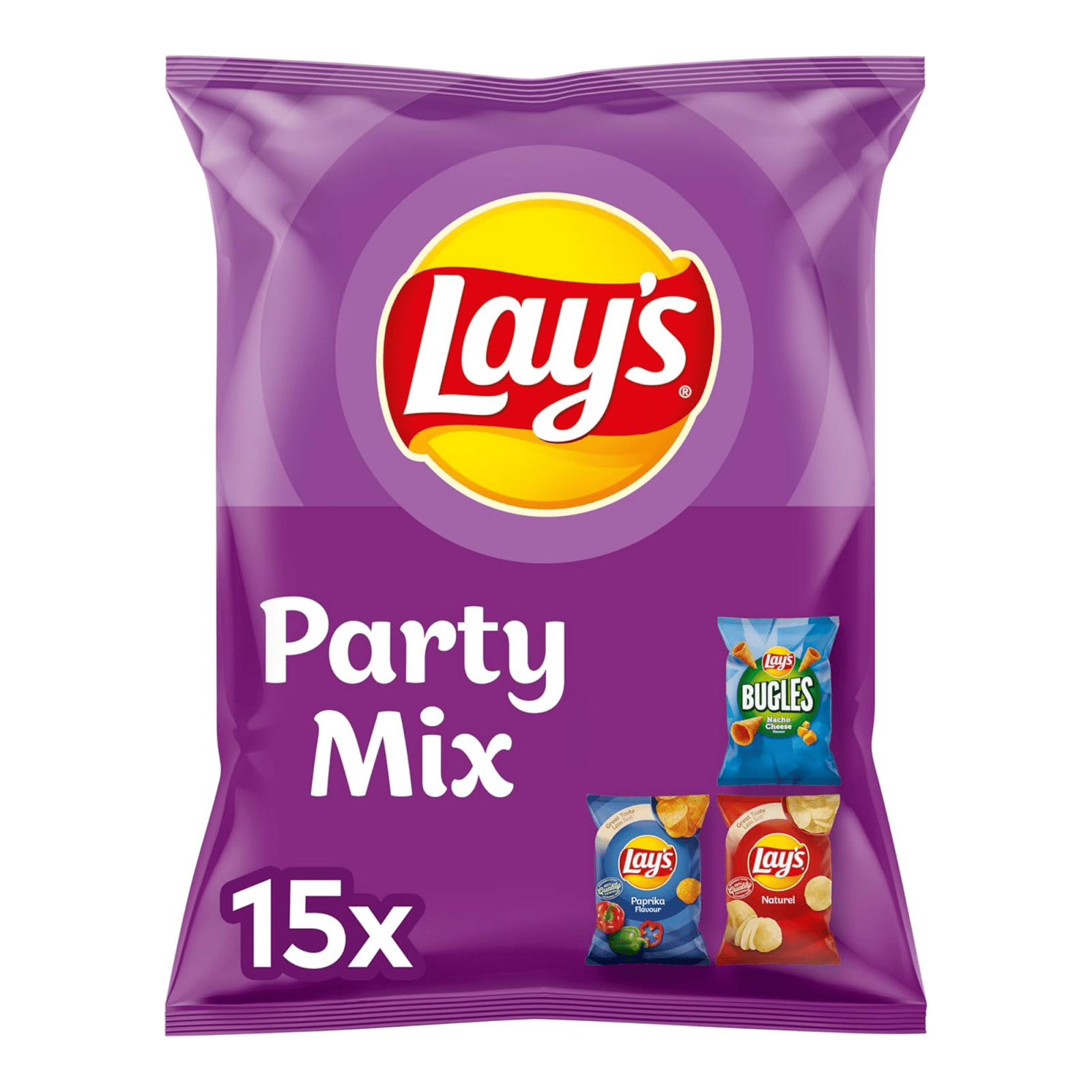 Lay's lays party mix paprika naturel bugles 27,5gr (8x 15 stuks)