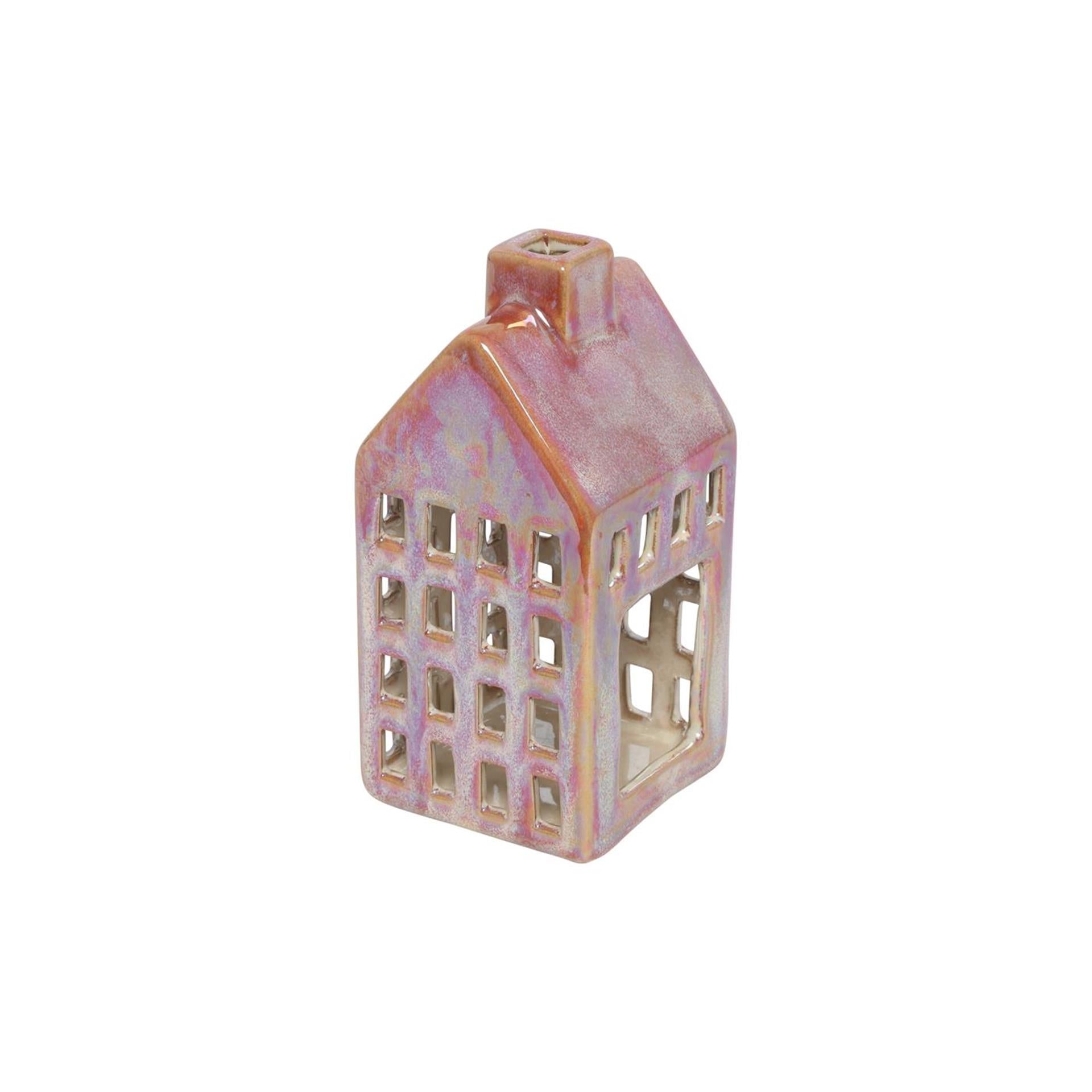 Countryfield donte theelicht huis rood 7,8x7,8x16cm