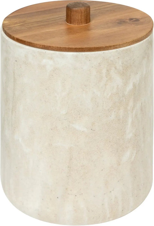 5five® 5five como afvalemmer met deksel - marmereffect - 5l - beige