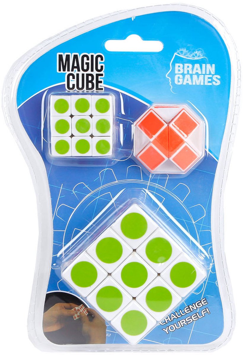 Hersenspellen puzzelkubus, set van 3