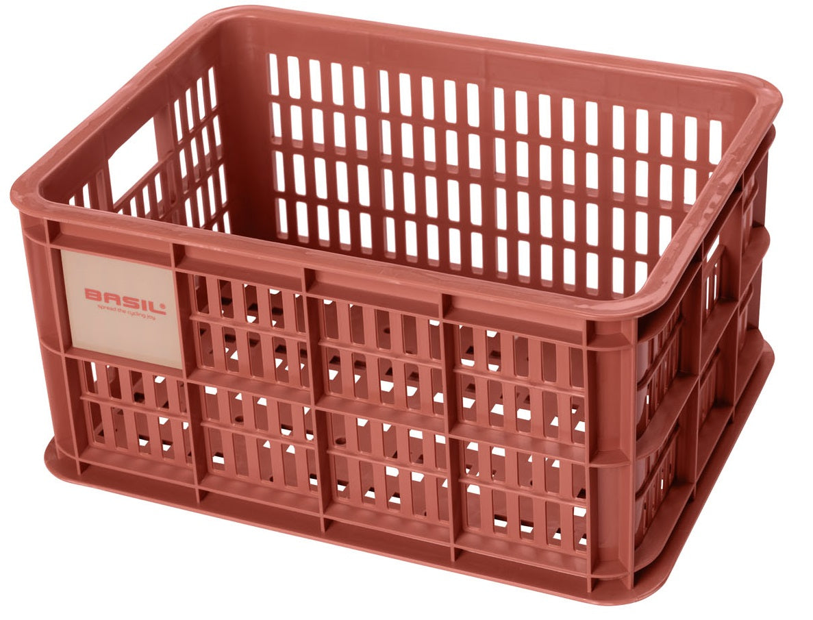 Caisse de vélo recyclée Basil Crate S 17,5 litres 29 x 39 x 20 cm - rouge terra