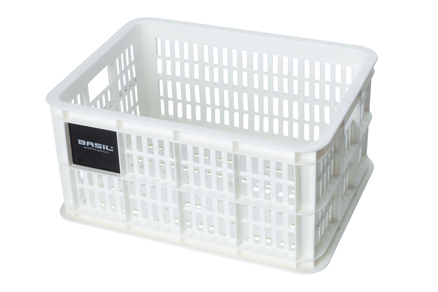Caisse de vélo recyclée Basil Crate S 17,5 litres 29 x 39 x 20 cm - blanc brillant