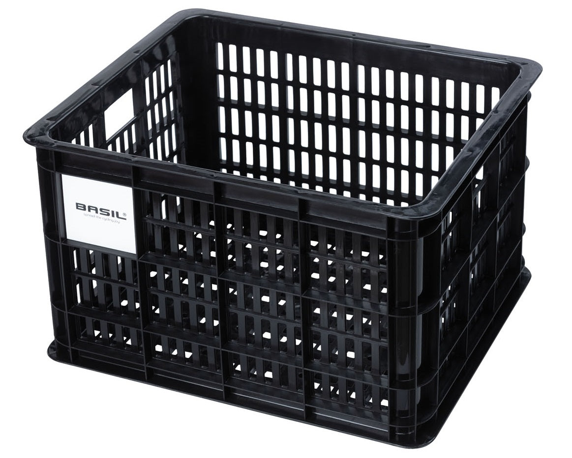 Caisse de vélo recyclée Basil Crate M 29,5 litres 35 x 45 x 25 cm - noir