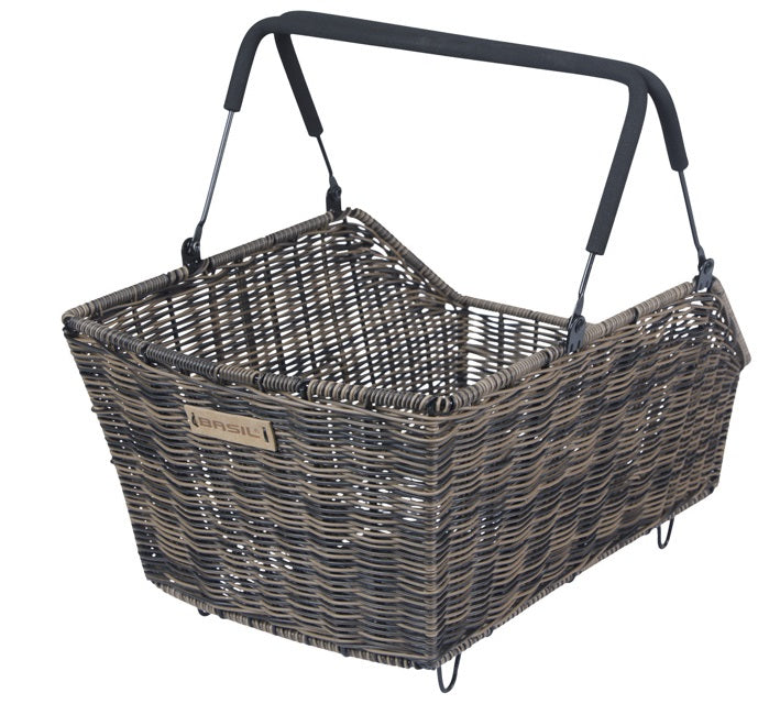 Basil fietsmand cento rattan look multi system 41 x 25 x 12 cm - bruin
