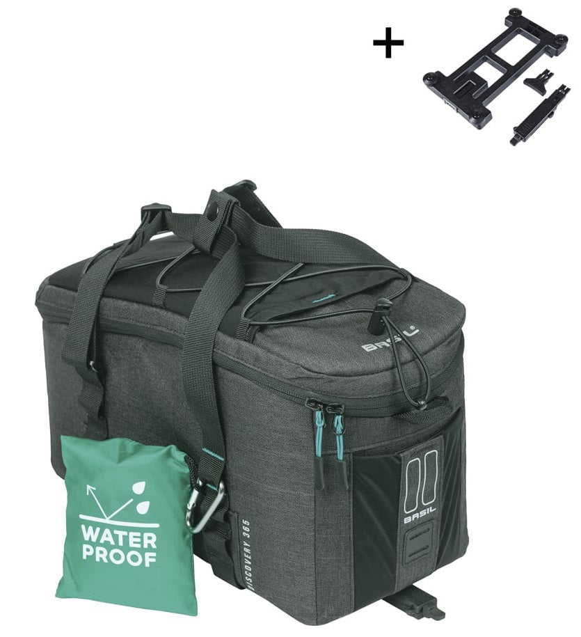 Basil bagagedragertas Discovery 365d mik 9 liter 34 x 16 x 18 cm - zwart
