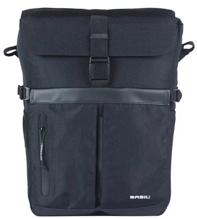 Basil fietsschoudertas move mik hooks zwart met helmvak |15l