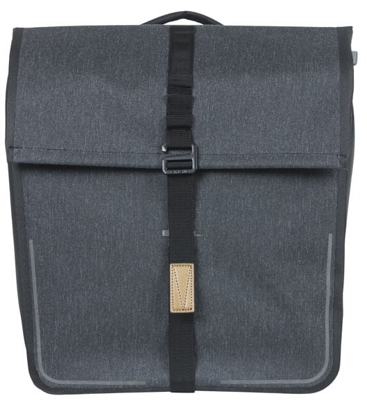 Basil dubbele fietstas urban dry mik 50 liter - houtskool