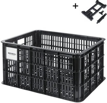 Basil fietskrat l gerecycled kuntstof mik 40 liter - zwart