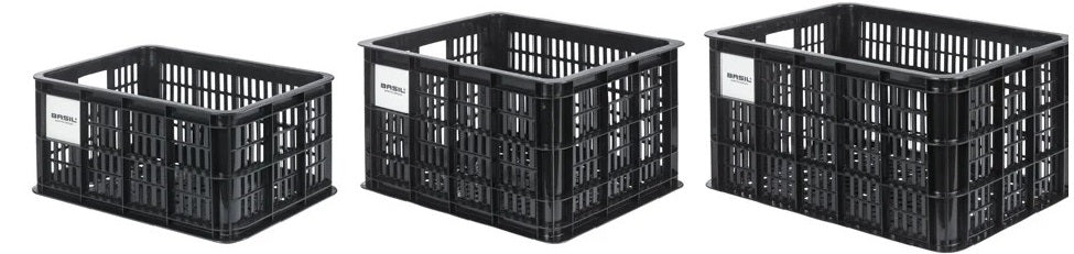 Basil fietskrat l gerecycled kuntstof mik 40 liter - zwart