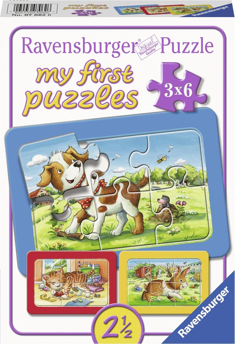 Ravensburger My Animal Friends - My First Puzzles - 3x6 pieces - Children's Puzzle