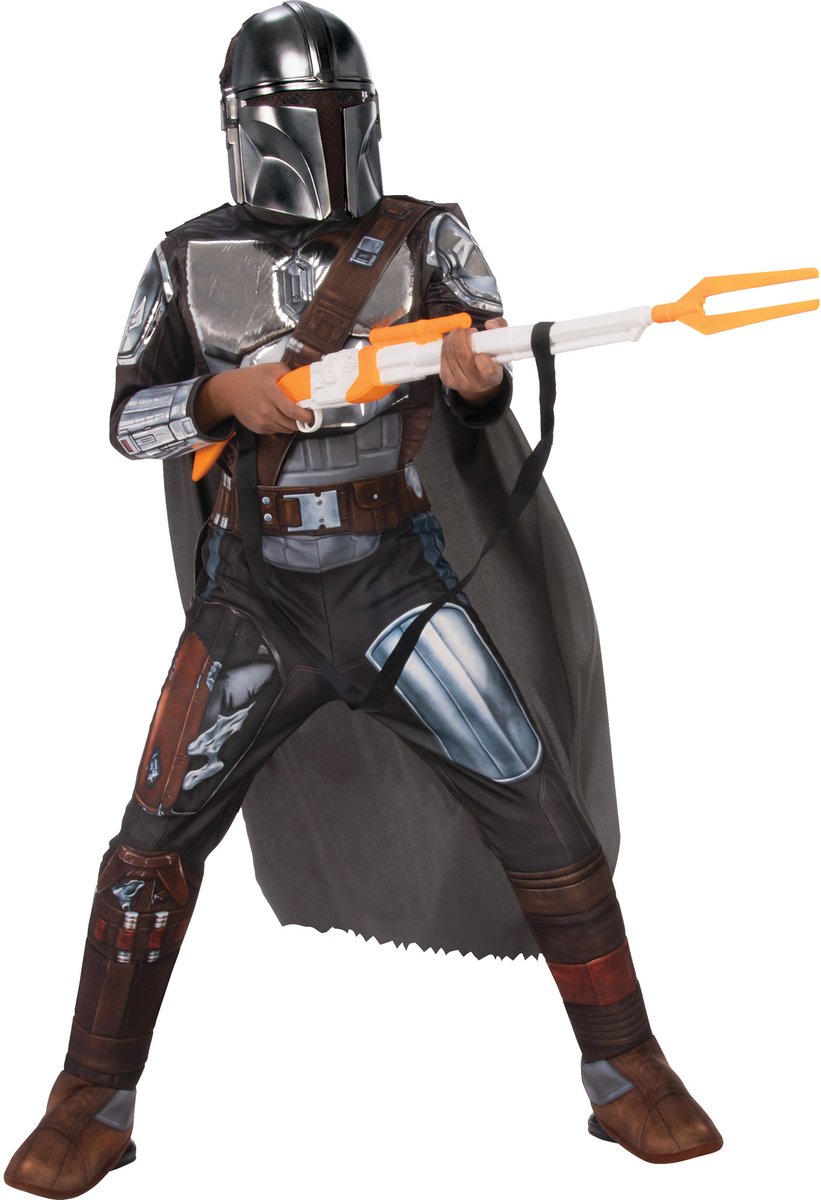 Rubies - mando de mandalorian classic kind kostuum - zwart, zilver - maat 116 - carnaval - verkleedkleding