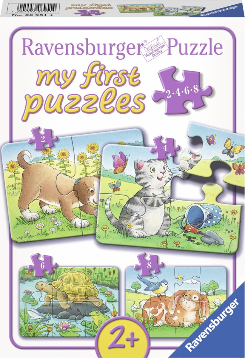 Ravensburger Cute Pets - My First Puzzles - 2+4+6+8 pieces - Children's Puzzle