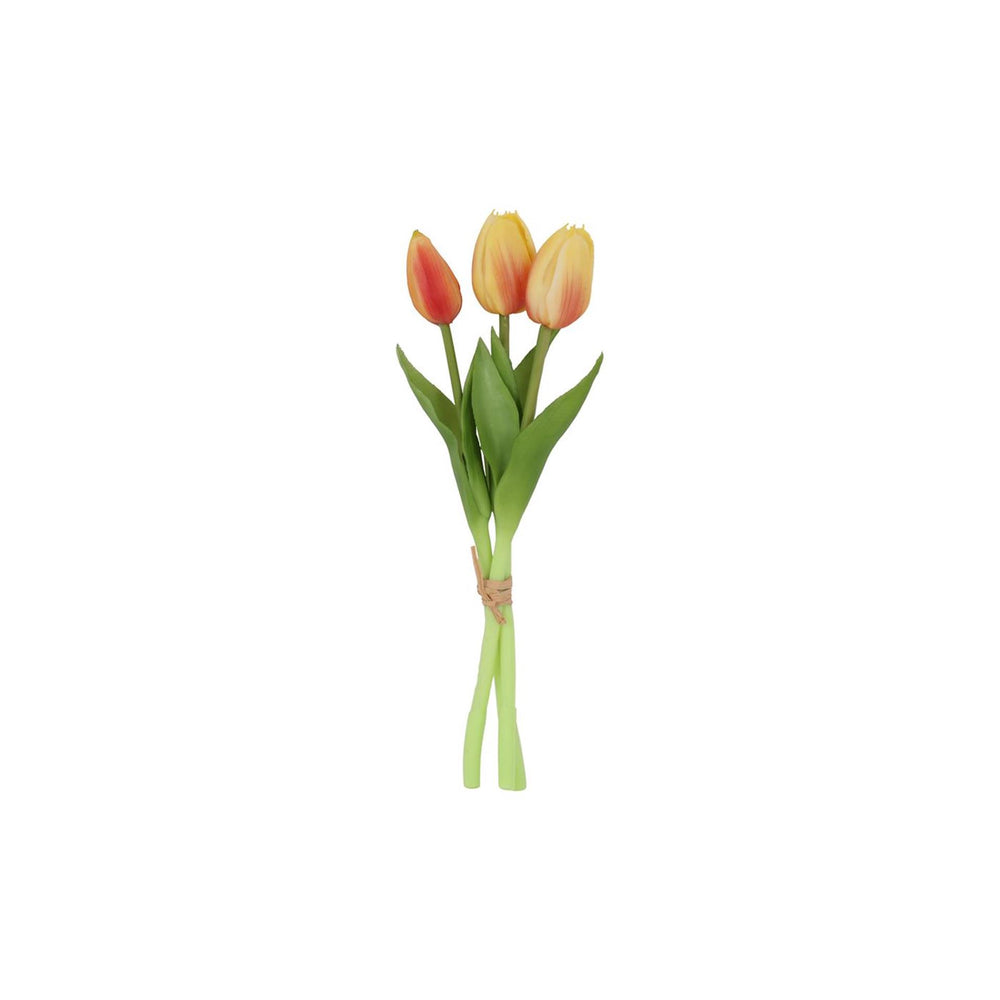 Countryfield kunstboeket tulpen geel bruin 12x12x29cm