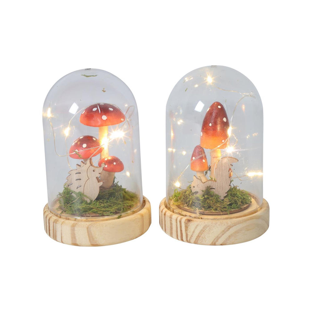 Countryfield stolp paddenstoel led ditta naturel hout ø9,5xh13,5cm