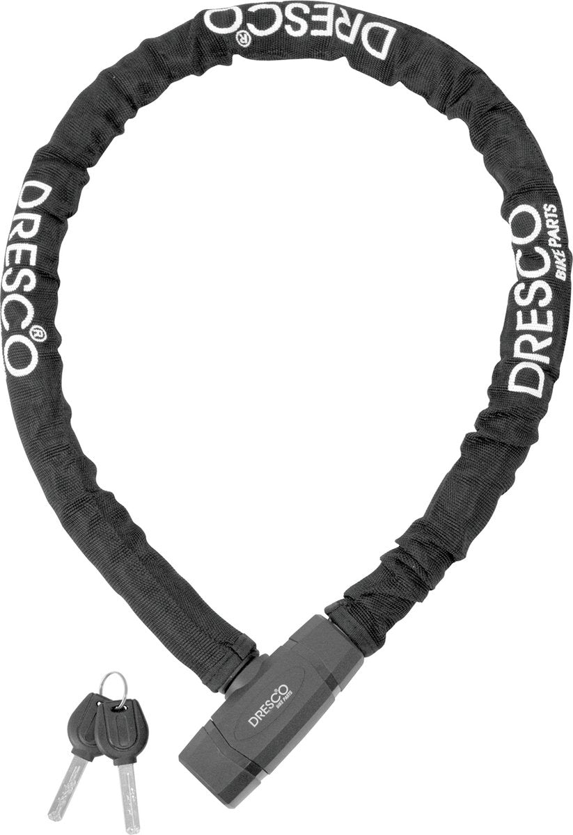 Dresco broekslot kabel 100 cm RVS 3-delig zwart