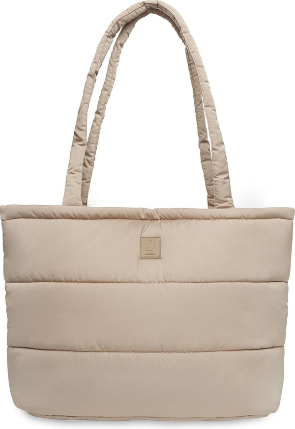 Jollein - luiertas puffed - mombag - biscuit - 40x35x16 cm - inclusief verschoonmatje
