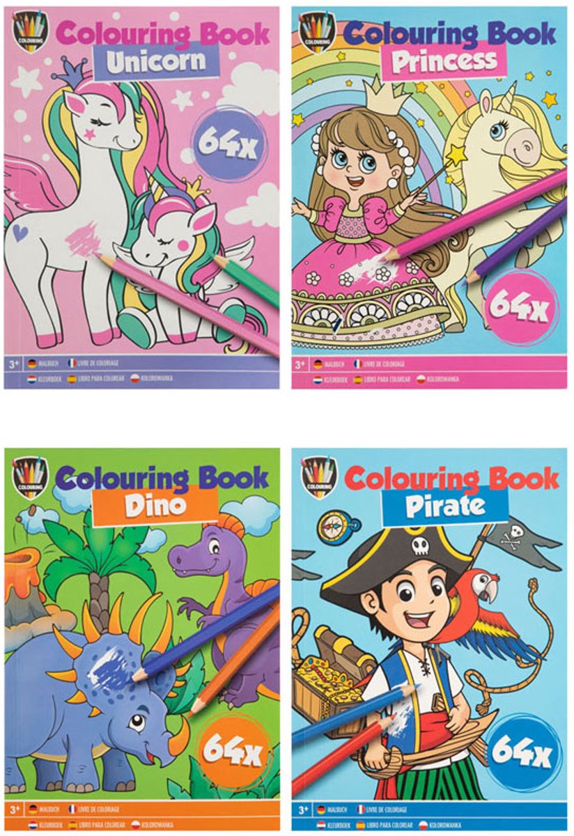 Creatieve knutselgroep uitdeelkleurboekjes, 12 stuks