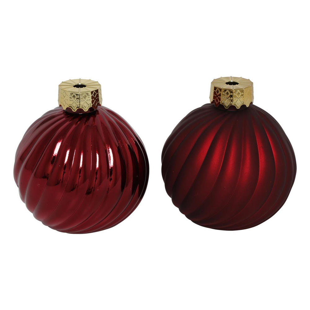 Countryfield kerstbal stripe rood glas ø10cm