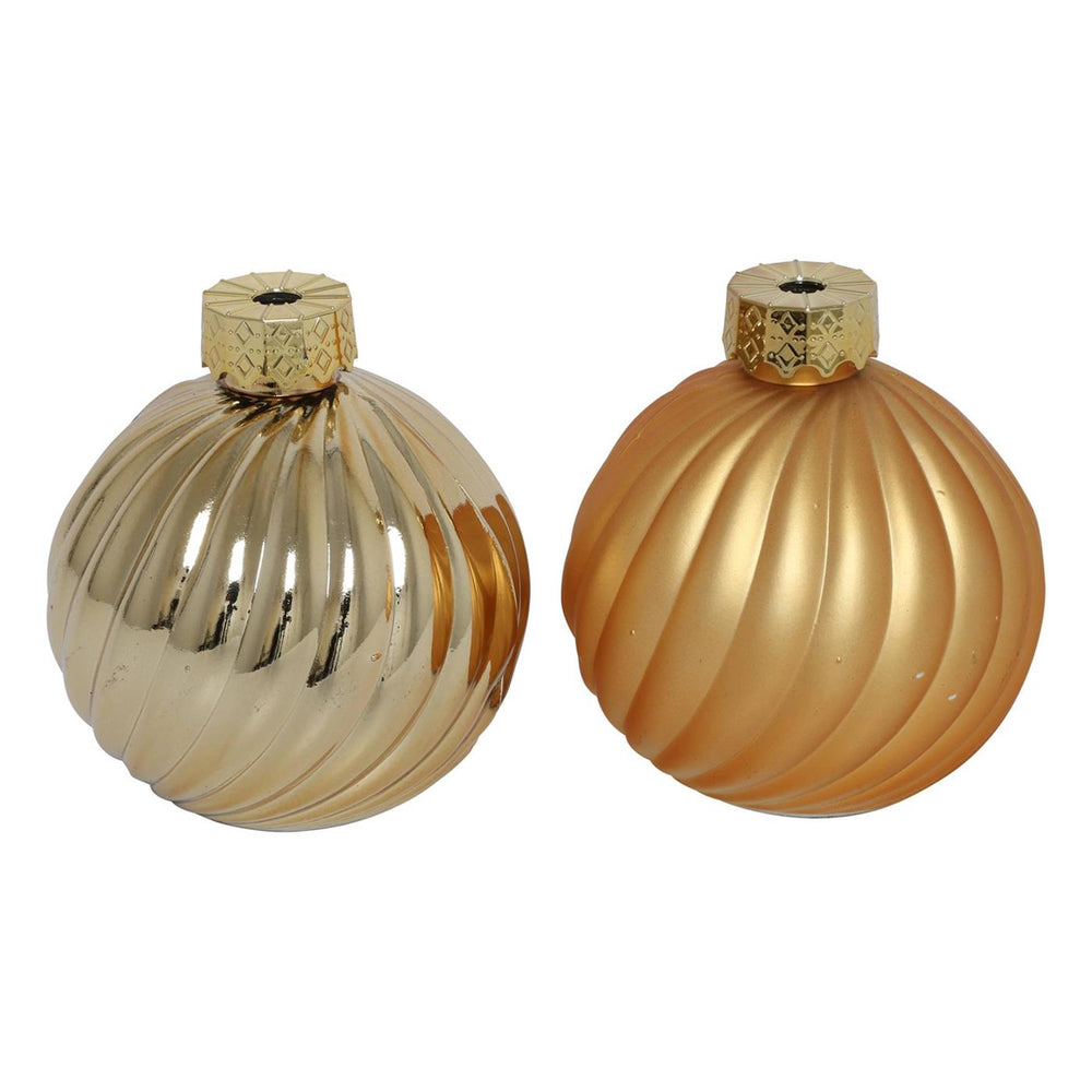Countryfield kerstbal stripe goud glas ø10cm