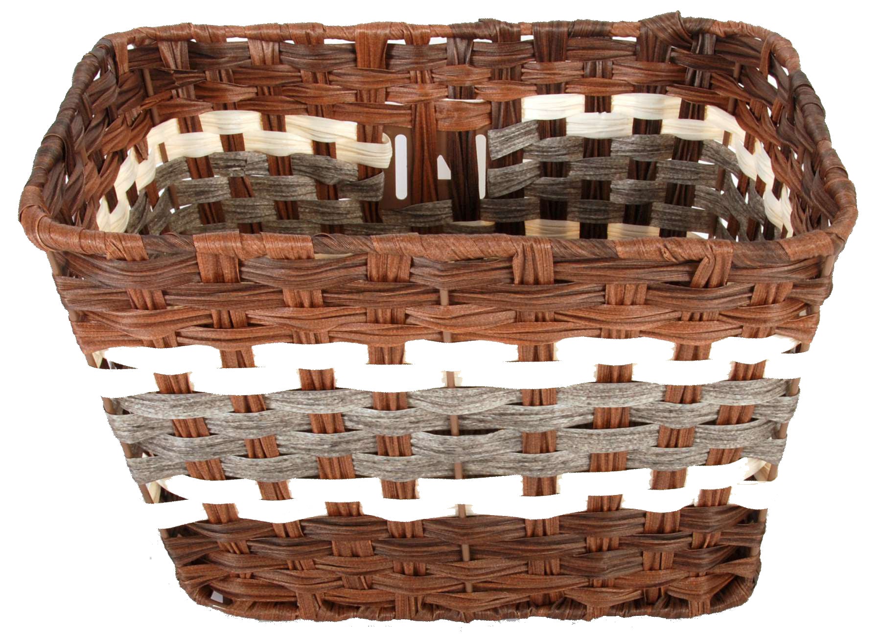 Gevlochten rieten fietsmand Volare L 36 x 27 x 21cm - donkerbruin