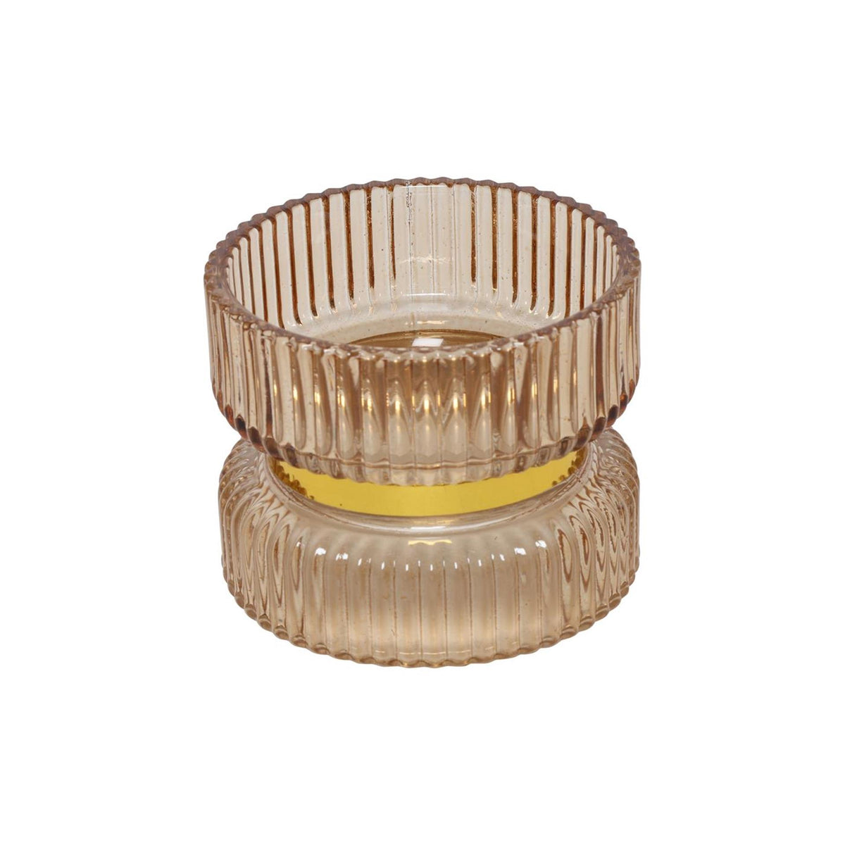 Countryfield kandelaar sybel bruin glas ø9xh7cm