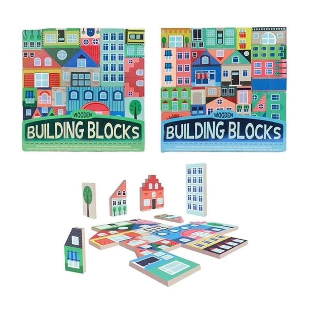 Toi-toys toi toys houten bouwblokken stad