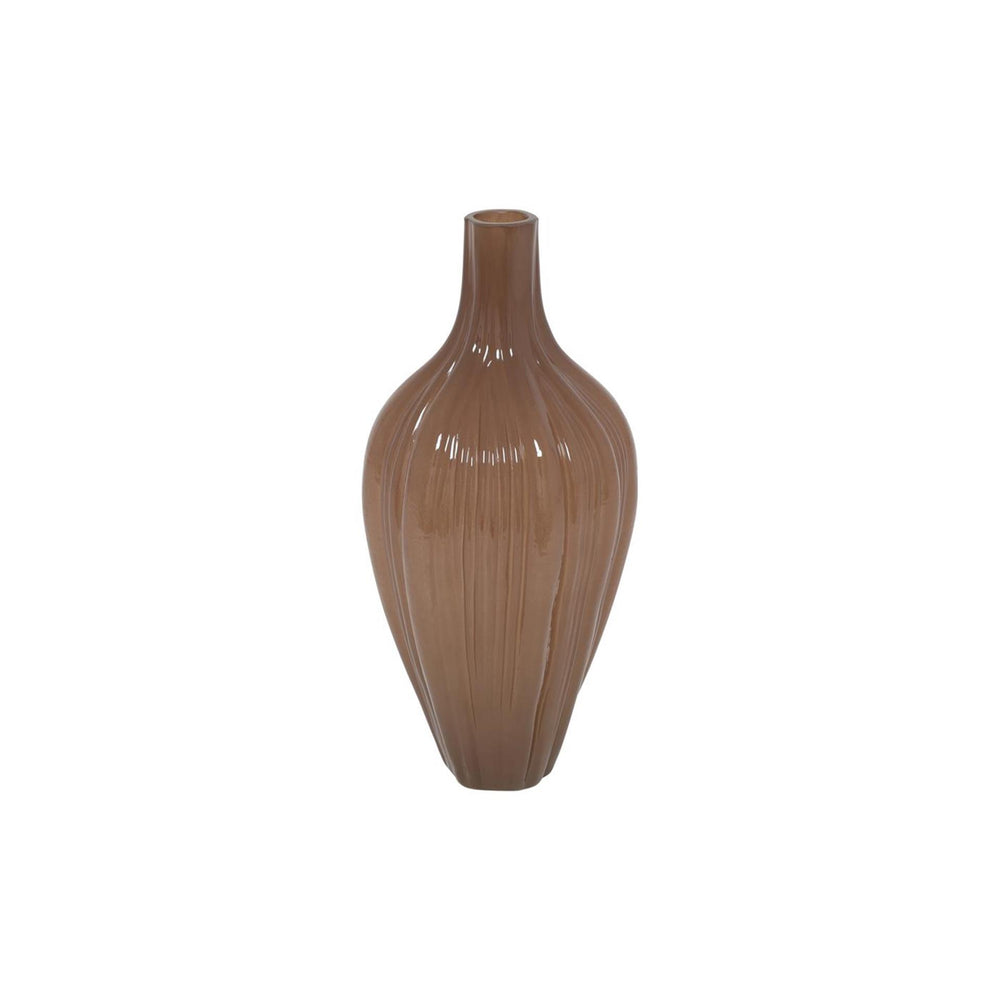 Countryfield vaas hoog eline mat bruin glas ã˜16xh36cm