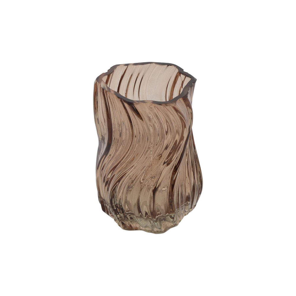 Countryfield theelicht esli s bruin glas ø8xh10,5cm