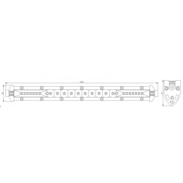 Projecteur de travail flood combi 28 cm.