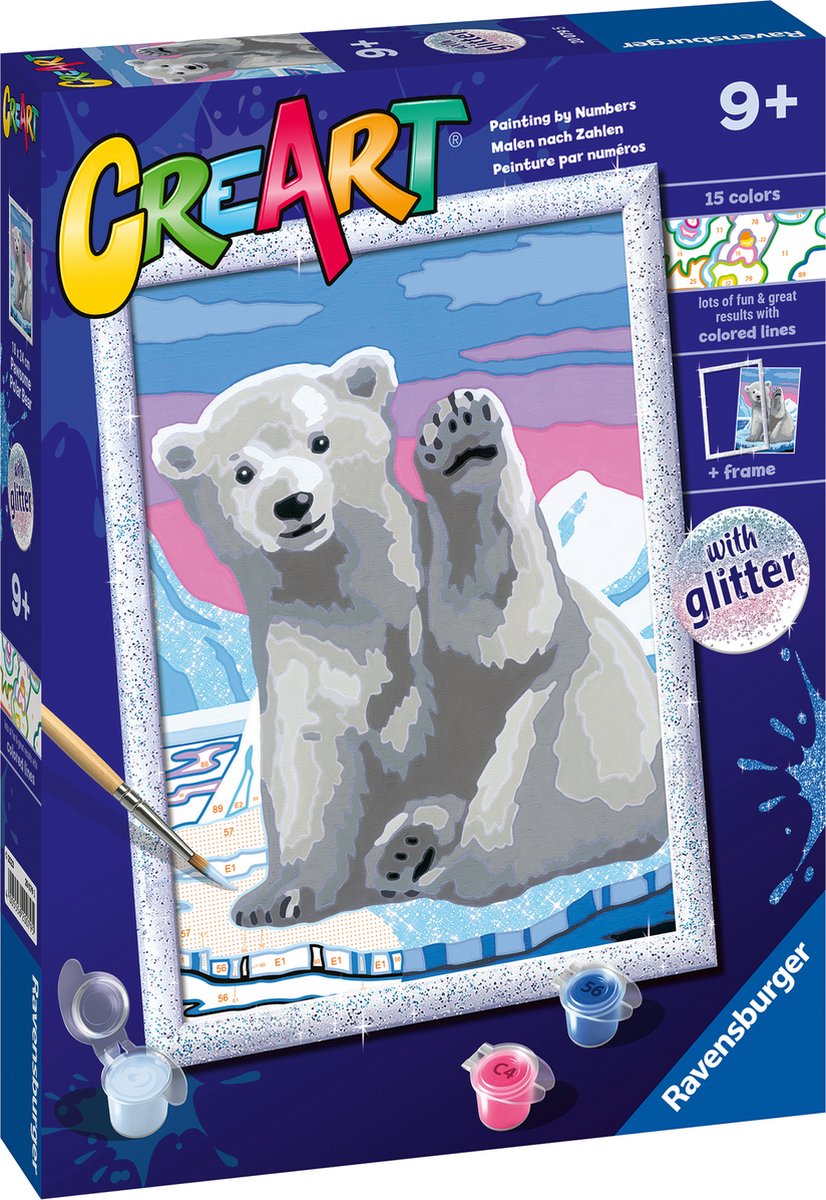 Ravensburger CreArt Pawsome Polar Bear - Paint by Numbers for Kids