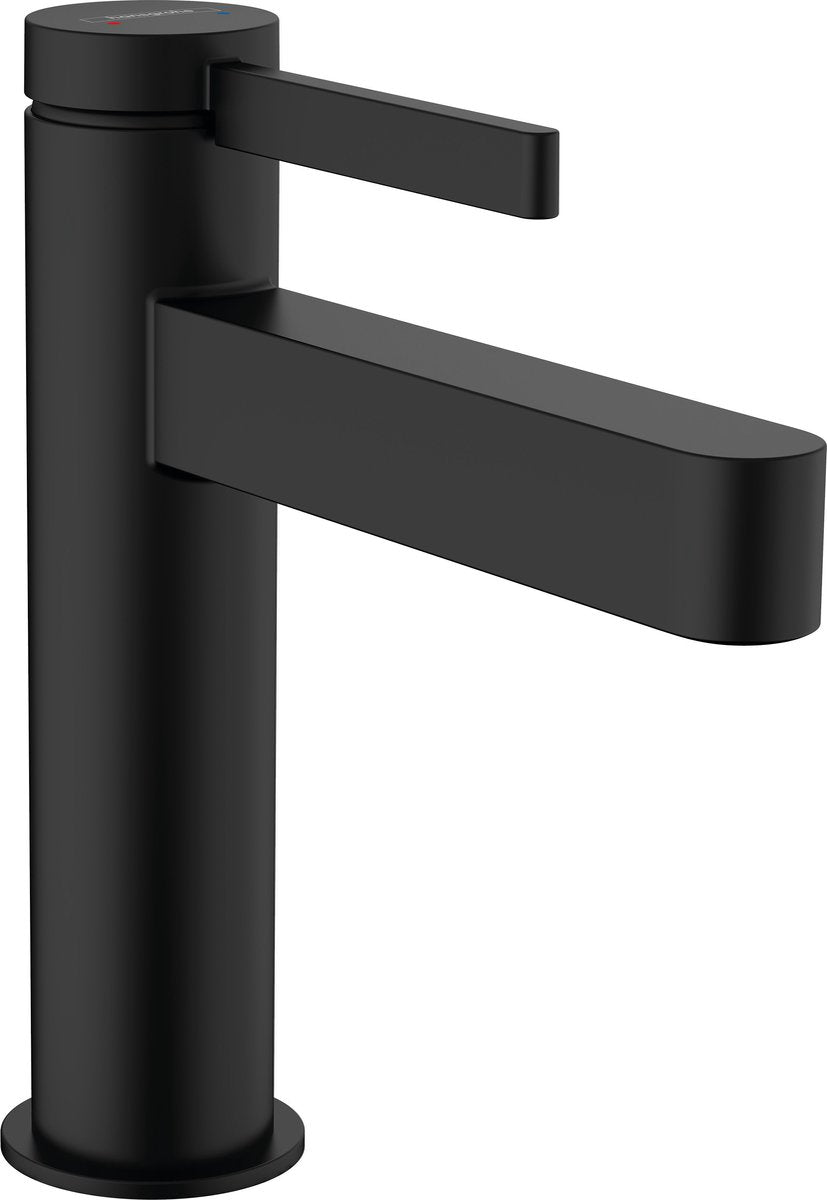 Hansgrohe finoris - wastafelmengkraan - ééngreeps bediening - met trekwaste - 110mm - mat zwart