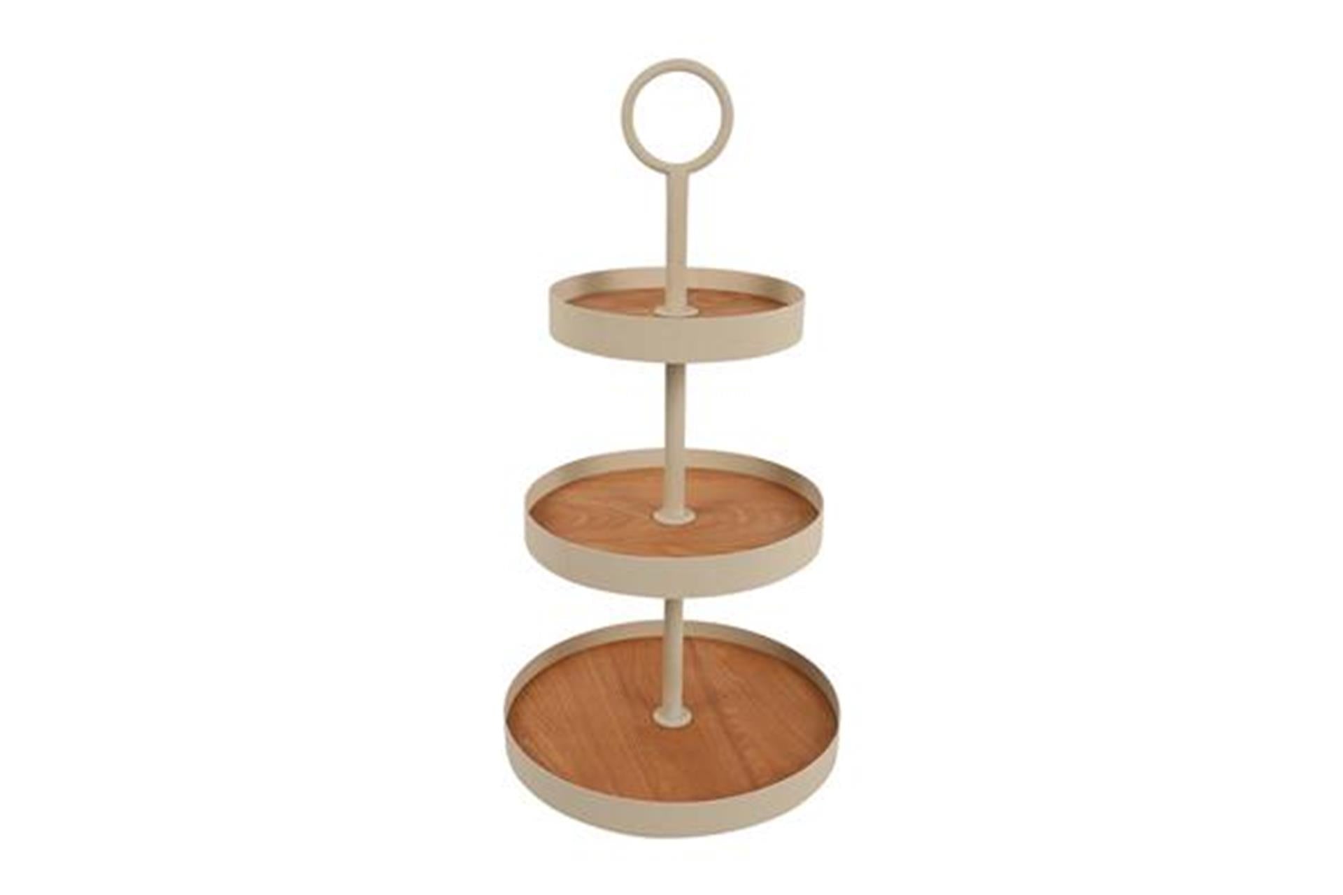 Countryfield etagere deane 3-laags m crème metaal 30x30x58,5cm
